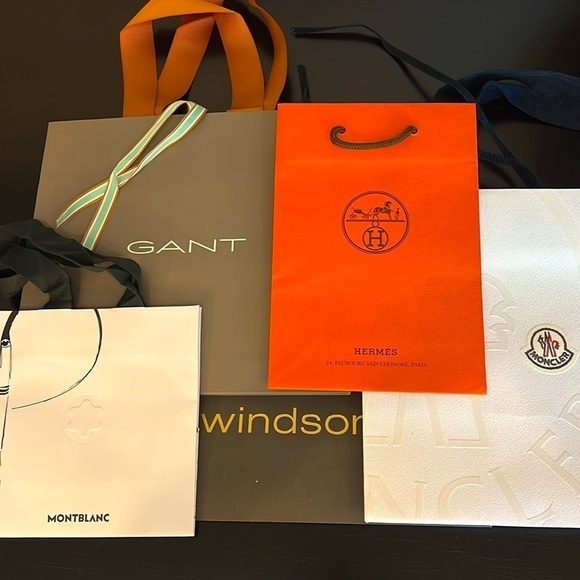 Hermes, Gant, Montblanc, Windsor and Moncler shopping bags, assorted sizes. NEW - Picture 2 of 16